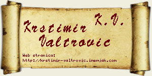 Krstimir Valtrović vizit kartica